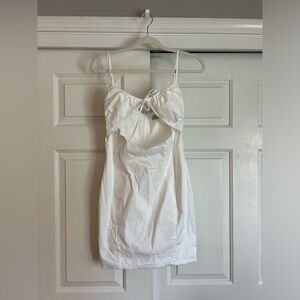 Oh Polly White Ruched Bust Cut Out Mini Dress